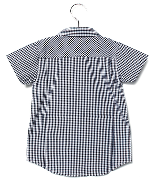 koe（コエ）の「キッズギンガムチェック半袖シャツ（シャツ/ブラウス・キッズ・ブラック/オレンジ/ライトブルー・130cm/120cm/100cm/110cm）」の4枚目の写真