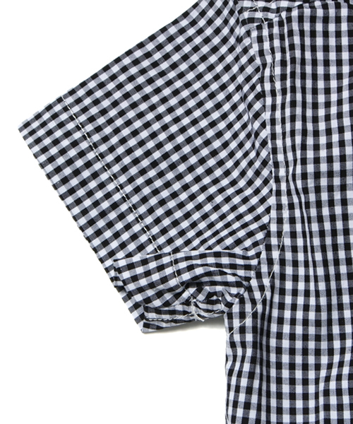 koe（コエ）の「キッズギンガムチェック半袖シャツ（シャツ/ブラウス・キッズ・ブラック/オレンジ/ライトブルー・130cm/120cm/100cm/110cm）」の6枚目の写真