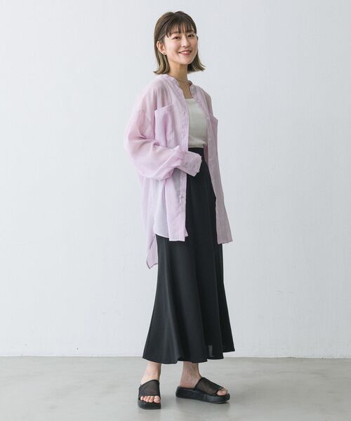 RETRO GIRL（レトロガール）の「BオープンシアーストライプSH（シャツ/ブラウス・レディース・ホワイト系その他/グリーン系その他/ピンク系その他・FREE）」の22枚目の写真