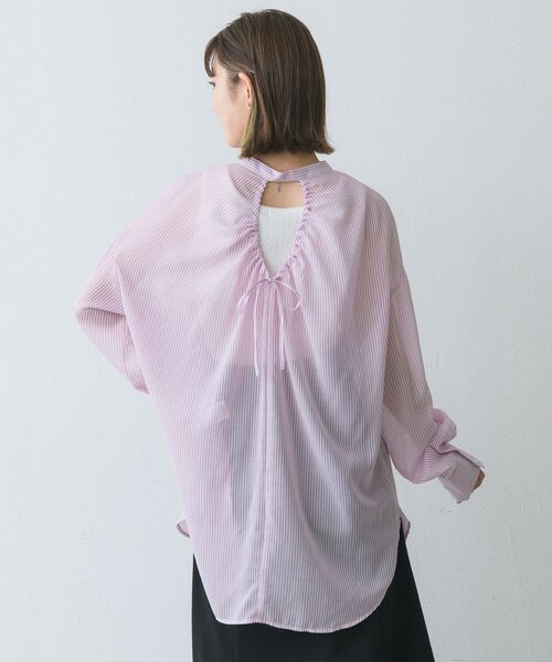 RETRO GIRL（レトロガール）の「BオープンシアーストライプSH（シャツ/ブラウス・レディース・ホワイト系その他/グリーン系その他/ピンク系その他・FREE）」の19枚目の写真