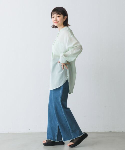 RETRO GIRL（レトロガール）の「BオープンシアーストライプSH（シャツ/ブラウス・レディース・ホワイト系その他/グリーン系その他/ピンク系その他・FREE）」の13枚目の写真