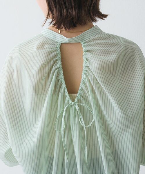 RETRO GIRL（レトロガール）の「BオープンシアーストライプSH（シャツ/ブラウス・レディース・ホワイト系その他/グリーン系その他/ピンク系その他・FREE）」の5枚目の写真