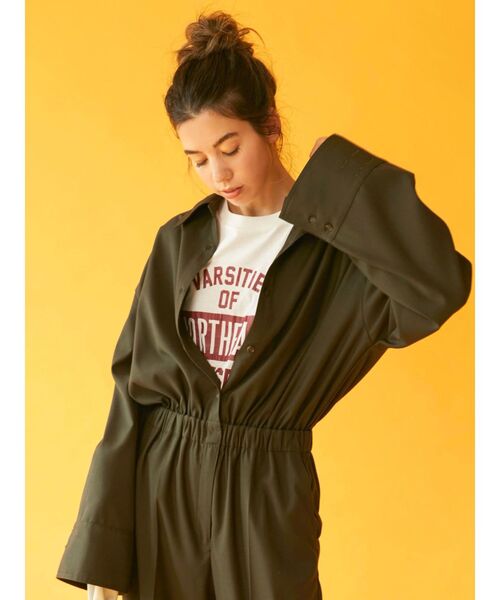 Ungrid（アングリッド）の「スリーブデザインコンビネゾン（つなぎ/オールインワン・レディース・カーキ/ボルドー・SMALL/MEDIUM）」の15枚目の写真