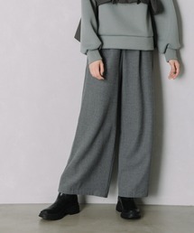 ウォッシャブル両面起毛セミワイドパンツ