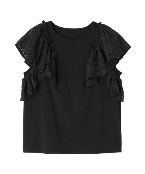 LATINA(ラティーナ)の「2WAYレーススリーブトップスカットソー(Tシャツ/カットソー・レディース・ブラック・FREE)」の4枚目の写真