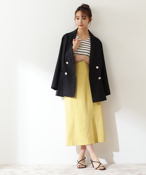 N.（N. Natural Beauty Basic）（エヌエヌナチュラルビューティーベーシック）の「◆サイドスリットナロースカート（スカート・レディース・ブラック/イエロー/オレンジ/ブルー・MEDIUM）」の6枚目の写真