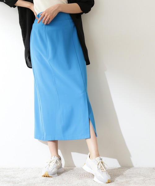 N.（N. Natural Beauty Basic）（エヌエヌナチュラルビューティーベーシック）の「◆サイドスリットナロースカート（スカート・レディース・ブラック/イエロー/オレンジ/ブルー・MEDIUM）」の11枚目の写真