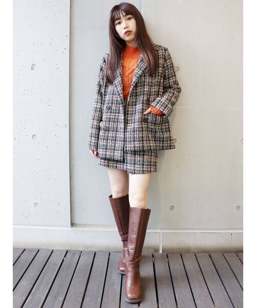 MURUA(ムルーア)の「ツイードセーラージャケット【セットアップ着用可】(テーラードジャケット・レディース・ネイビー/グレー・FREE)」の7枚目の写真