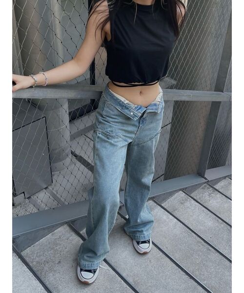 EVRIS（エヴリス）の「ウエストリボンTOPS（タンクトップ・レディース・ホワイト/ブラック/グリーン・FREE）」の9枚目の写真