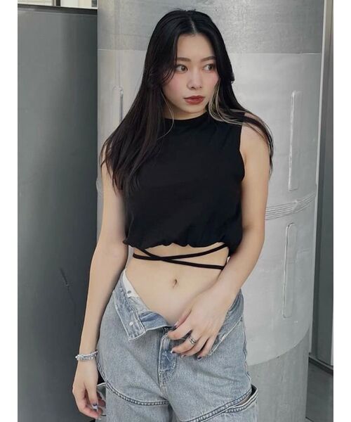 EVRIS（エヴリス）の「ウエストリボンTOPS（タンクトップ・レディース・ホワイト/ブラック/グリーン・FREE）」の19枚目の写真