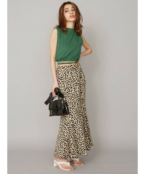 EVRIS（エヴリス）の「ウエストリボンTOPS（タンクトップ・レディース・ホワイト/ブラック/グリーン・FREE）」の6枚目の写真