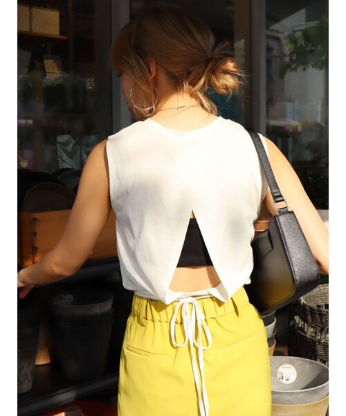 EVRIS（エヴリス）の「ウエストリボンTOPS（タンクトップ・レディース・ホワイト/ブラック/グリーン・FREE）」の20枚目の写真