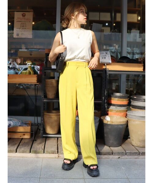 EVRIS（エヴリス）の「ウエストリボンTOPS（タンクトップ・レディース・ホワイト/ブラック/グリーン・FREE）」の17枚目の写真