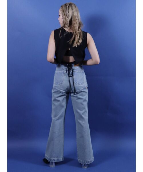 EVRIS（エヴリス）の「ウエストリボンTOPS（タンクトップ・レディース・ホワイト/ブラック/グリーン・FREE）」の4枚目の写真