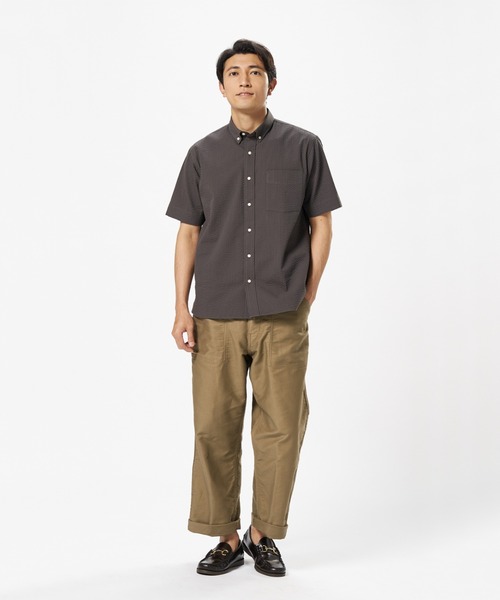 Pitta Re:)（ピッタリ）の「ラウンドテール ボタンダウン 半袖カジュアルシャツ（シャツ/ブラウス・メンズ・スミクロ・LL/S/M/L）」の4枚目の写真