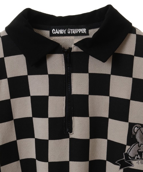 Candy Stripper（キャンディストリッパー）の「MELTY BEAR CHECKER POLO トップス（ポロシャツ・レディース・イエロー/カーキ/ベージュ・2）」の13枚目の写真