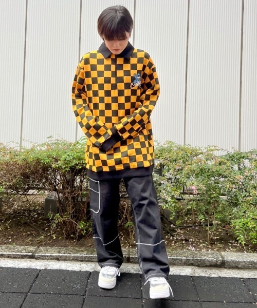 Candy Stripper（キャンディストリッパー）の「MELTY BEAR CHECKER POLO トップス（ポロシャツ・レディース・イエロー/カーキ/ベージュ・2）」の22枚目の写真