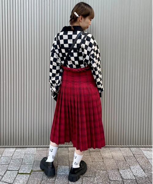 Candy Stripper（キャンディストリッパー）の「MELTY BEAR CHECKER POLO トップス（ポロシャツ・レディース・イエロー/カーキ/ベージュ・2）」の21枚目の写真