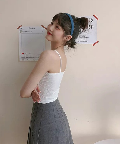 Auntie Rosa（アンティローザ）の「クロスカップ付きキャミソール（キャミソール・レディース・イエロー/ベージュ/ブラック/ホワイト/ワイン・FREE）」の6枚目の写真