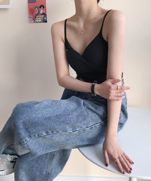 Auntie Rosa（アンティローザ）の「クロスカップ付きキャミソール（キャミソール・レディース・イエロー/ベージュ/ブラック/ホワイト/ワイン・FREE）」の13枚目の写真