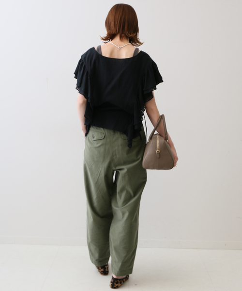 SLOBE IENA(スローブイエナ)の「コットンフリルジレ【手洗い可能】(シャツ/ブラウス・レディース・ブラック/グリーン・FREE)」の16枚目の写真