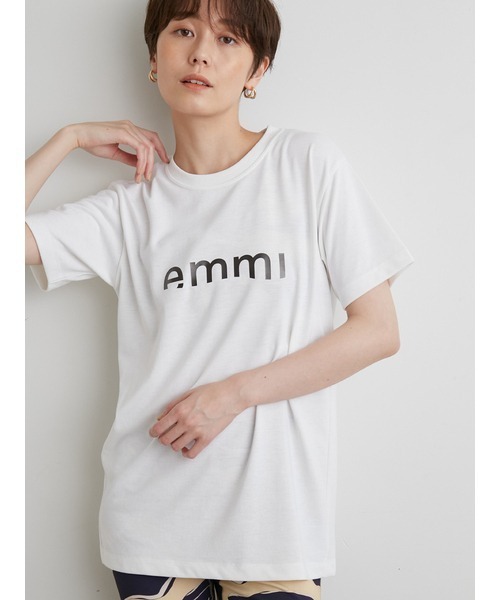 emmi（エミ）の「【emmi yoga】emmiロゴTシャツ（Tシャツ/カットソー・レディース・ホワイト/ベージュ/ダークグレー・FREE）」の8枚目の写真
