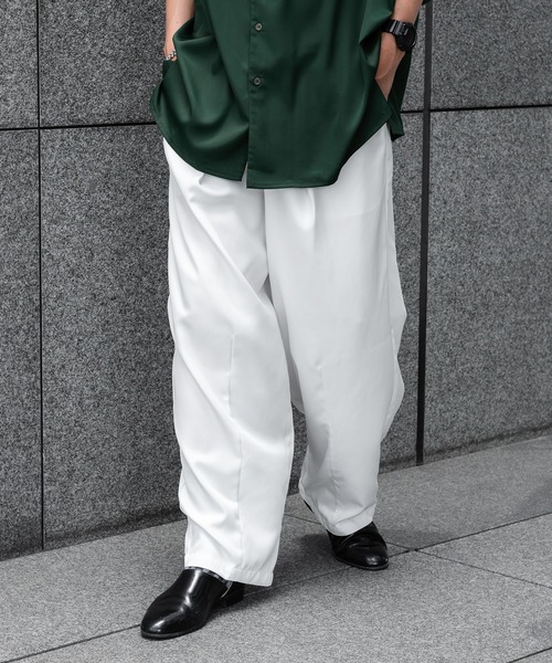 kutir（クティール）の「ワイドテーパードスラックス（スラックス・メンズ・ブラック/オフホワイト/カーキ・SMALL/MEDIUM/LARGE）」の8枚目の写真