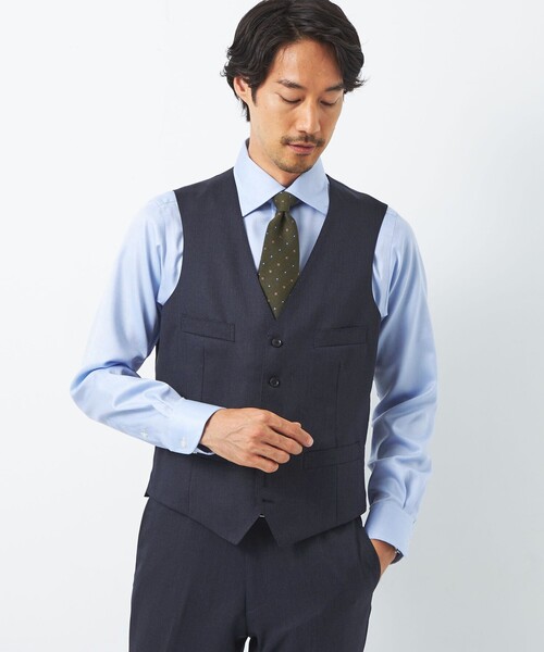 green label relaxing(グリーンレーベルリラクシング)の「<REDA>サージ無地 5B スーツベスト(スーツベスト・メンズ・ブラック/ダークグレー/ネイビー/その他1/ロイヤルブルー・42/44/46/48/50/52)」の5枚目の写真