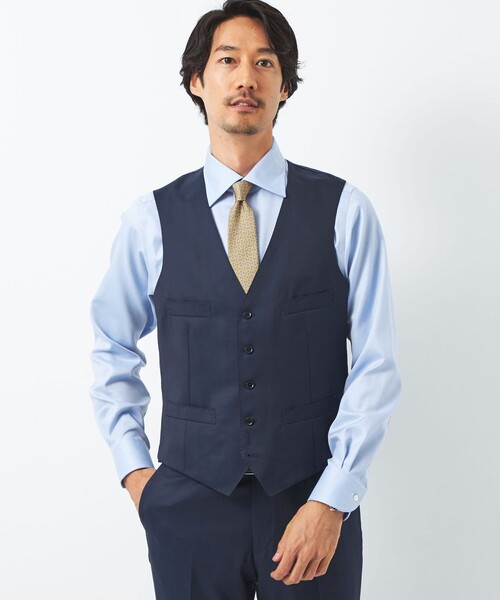 green label relaxing(グリーンレーベルリラクシング)の「<REDA>サージ無地 5B スーツベスト(スーツベスト・メンズ・ブラック/ダークグレー/ネイビー/その他1/ロイヤルブルー・42/44/46/48/50/52)」の4枚目の写真