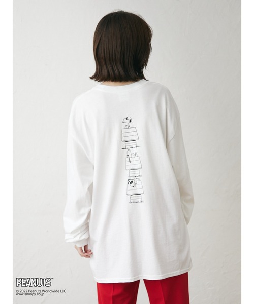 Green　Parks（グリーンパークス）の「■PEANUTS HOUSEロンT（Tシャツ/カットソー・レディース・オフホワイト・FREE）」の4枚目の写真