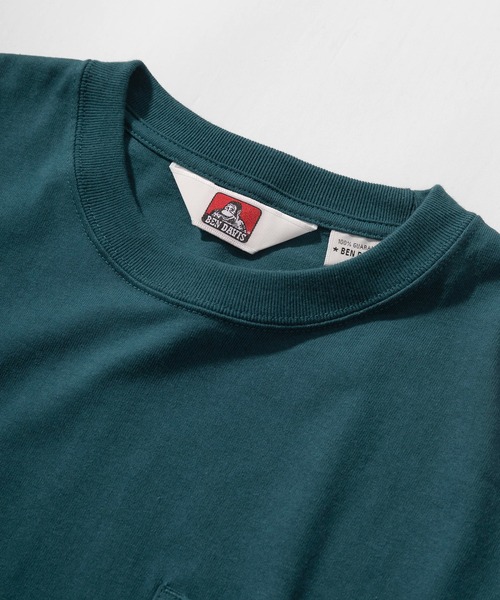 BEN DAVIS（ベンデイビス）の「【BEN DAVIS/ベンデイビス】 ブランドタグ ワンポイント ポケット付き ロンT/ロングスリーブ（Tシャツ/カットソー・メンズ・ブルーグリーン/ホワイト/ベージュ/パープル/ダークグリーン/ブラック・M/L/XL）」の9枚目の写真