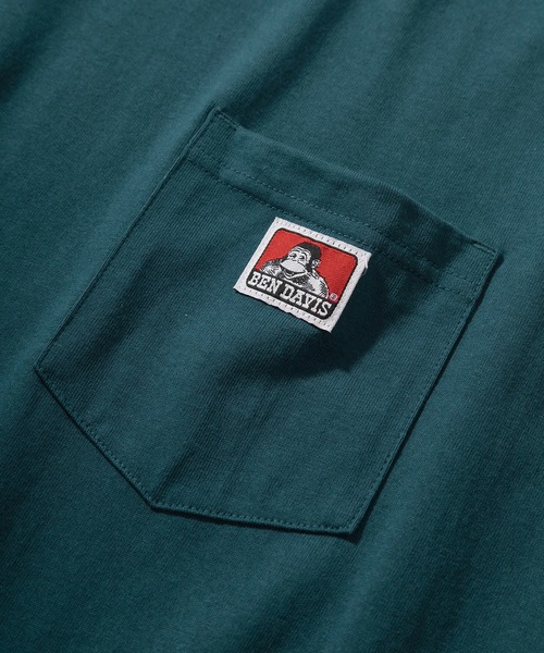 BEN DAVIS（ベンデイビス）の「【BEN DAVIS/ベンデイビス】 ブランドタグ ワンポイント ポケット付き ロンT/ロングスリーブ（Tシャツ/カットソー・メンズ・ブルーグリーン/ホワイト/ベージュ/パープル/ダークグリーン/ブラック・M/L/XL）」の13枚目の写真