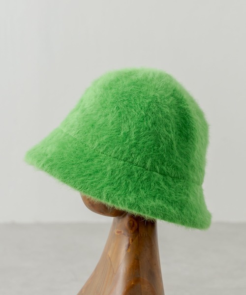 ear PAPILLONNER（イアパピヨネ）の「【SUM1 STYLE（スミスタイル）】ファーバケットハット（ハット・レディース・グリーン/ピンク・FREE）」の4枚目の写真