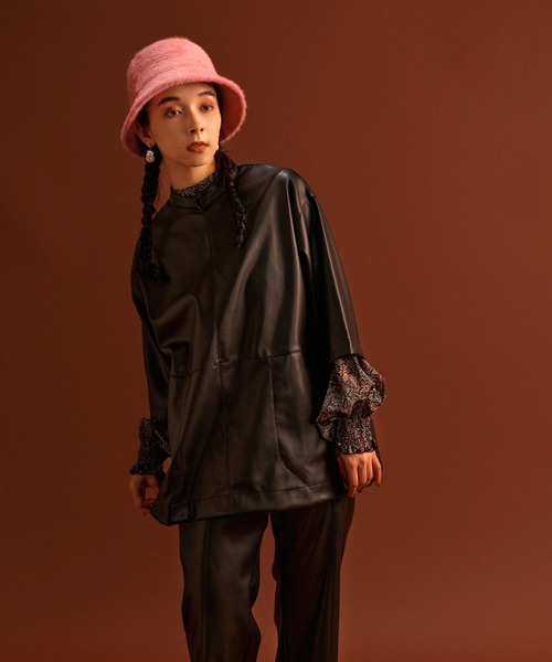 ear PAPILLONNER（イアパピヨネ）の「【SUM1 STYLE（スミスタイル）】ファーバケットハット（ハット・レディース・グリーン/ピンク・FREE）」の7枚目の写真