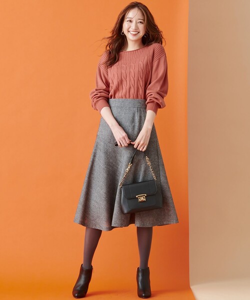 ANY SIS(エニィスィス)の「【洗える】スフレケーブルコンビ ニット(ニット/セーター・レディース・ピンク系/アイボリー系/ライトグレー系/オレンジ系/スカイブルー系・0)」の8枚目の写真