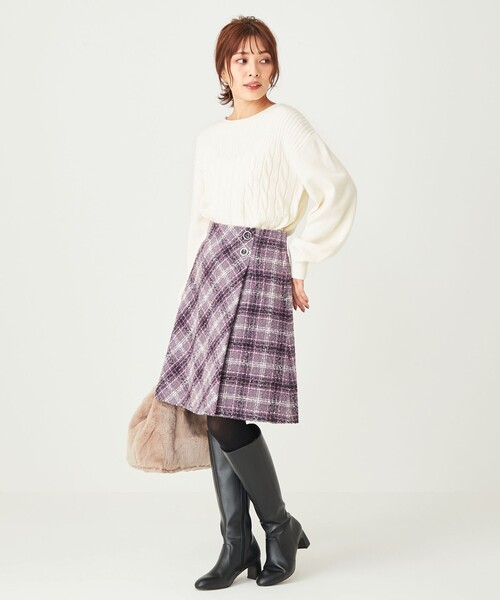 ANY SIS(エニィスィス)の「【洗える】スフレケーブルコンビ ニット(ニット/セーター・レディース・ピンク系/アイボリー系/ライトグレー系/オレンジ系/スカイブルー系・0)」の9枚目の写真