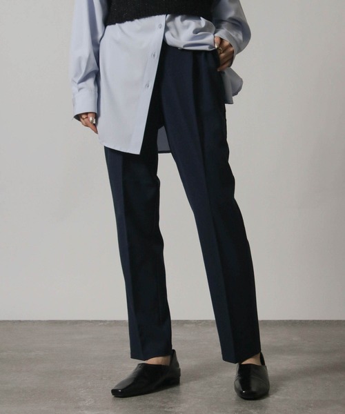 Social GIRL（ソーシャルガール）の「センタープレス 1タック テーパードパンツ ストレッチパンツ スラックス（スラックス・レディース・グリーン/ブラック/オレンジ/モカ/ブルー/アイボリー/ライトグリーン/ピンク/ネイビー・M/5L/L/3L/LL/S/4L）」の6枚目の写真