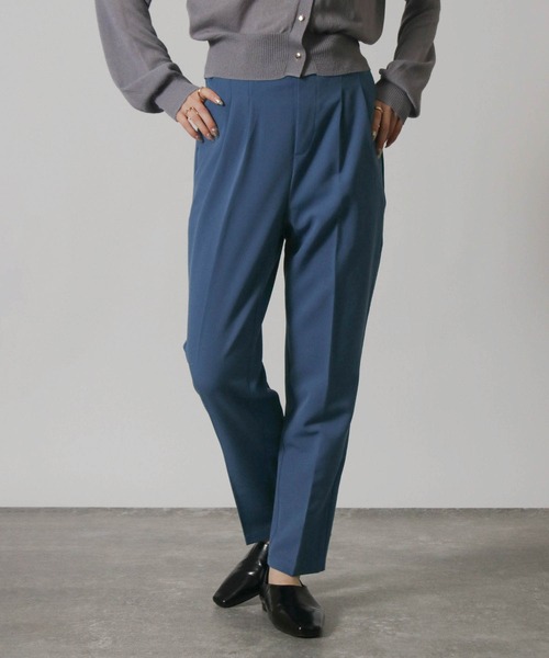 Social GIRL（ソーシャルガール）の「センタープレス 1タック テーパードパンツ ストレッチパンツ スラックス（スラックス・レディース・グリーン/ブラック/オレンジ/モカ/ブルー/アイボリー/ライトグリーン/ピンク/ネイビー・M/5L/L/3L/LL/S/4L）」の7枚目の写真