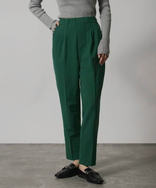 Social GIRL（ソーシャルガール）の「センタープレス 1タック テーパードパンツ ストレッチパンツ スラックス（スラックス・レディース・グリーン/ブラック/オレンジ/モカ/ブルー/アイボリー/ライトグリーン/ピンク/ネイビー・M/5L/L/3L/LL/S/4L）」の12枚目の写真