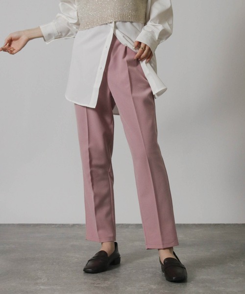 Social GIRL（ソーシャルガール）の「センタープレス 1タック テーパードパンツ ストレッチパンツ スラックス（スラックス・レディース・グリーン/ブラック/オレンジ/モカ/ブルー/アイボリー/ライトグリーン/ピンク/ネイビー・M/5L/L/3L/LL/S/4L）」の17枚目の写真