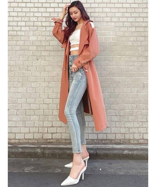 GYDA（ジェイダ）の「ハイウエストボタン スキニーデニムパンツ（デニムパンツ・レディース・インディゴブルー/ライトブルー・SMALL/MEDIUM/X-SMALL）」の16枚目の写真