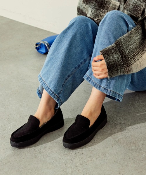 AMERICAN HOLIC（アメリカンホリック）の「インボアモカシューズ（スリッポン・レディース・キャメル/ブラック・S/M/L）」の7枚目の写真