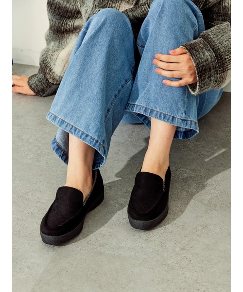 AMERICAN HOLIC（アメリカンホリック）の「インボアモカシューズ（スリッポン・レディース・キャメル/ブラック・S/M/L）」の8枚目の写真