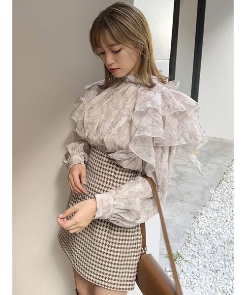 dazzlin（ダズリン）の「フリルアソートリボン長袖ブラウス（シャツ/ブラウス・レディース・グリーン/パープル/ベージュ・FREE）」の18枚目の写真