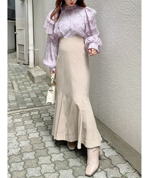 dazzlin（ダズリン）の「フリルアソートリボン長袖ブラウス（シャツ/ブラウス・レディース・グリーン/パープル/ベージュ・FREE）」の12枚目の写真