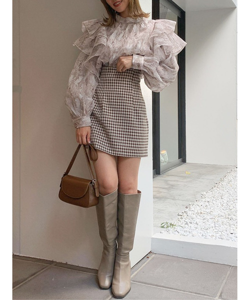 dazzlin（ダズリン）の「フリルアソートリボン長袖ブラウス（シャツ/ブラウス・レディース・グリーン/パープル/ベージュ・FREE）」の5枚目の写真