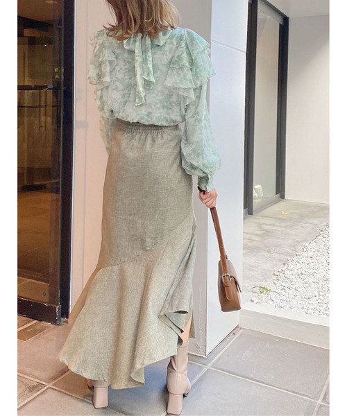 dazzlin（ダズリン）の「フリルアソートリボン長袖ブラウス（シャツ/ブラウス・レディース・グリーン/パープル/ベージュ・FREE）」の8枚目の写真