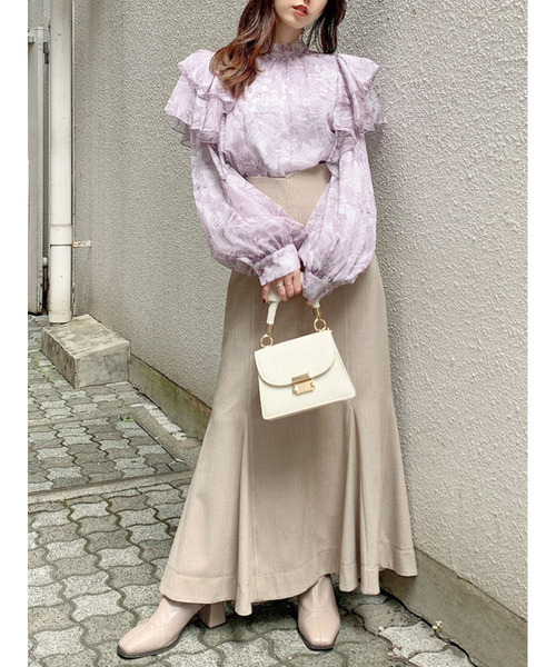 dazzlin（ダズリン）の「フリルアソートリボン長袖ブラウス（シャツ/ブラウス・レディース・グリーン/パープル/ベージュ・FREE）」の11枚目の写真