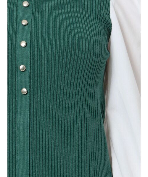 LAGUNAMOON（ラグナムーン）の「タックスリーブスクエアニットワンピース（ワンピース・レディース・グリーン/アイボリー/チャコールグレー・SMALL/MEDIUM）」の15枚目の写真