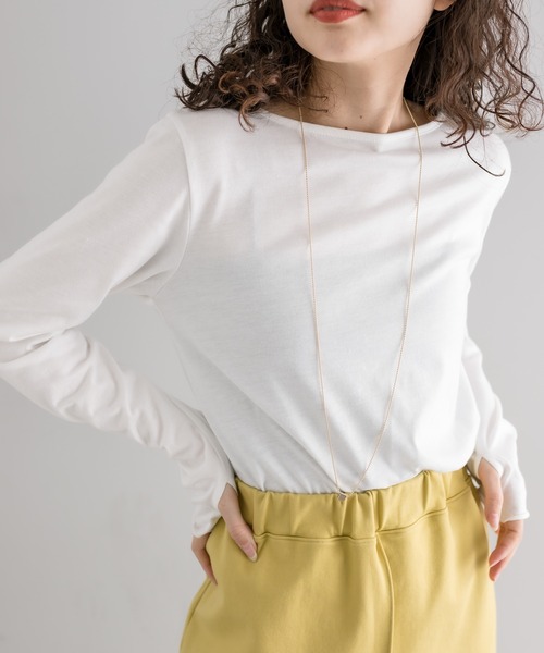 mystic(ミスティック)の「カラーロングTシャツ(Tシャツ/カットソー・レディース・オフホワイト/グリーン/オレンジ・FREE)」の2枚目の写真